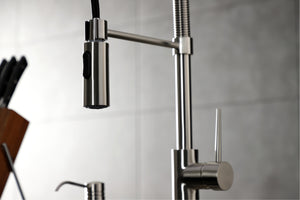 Gourmetier LS8778NYL New York Single-Handle Pre-Rinse Kitchen Faucet, Brushed Nickel