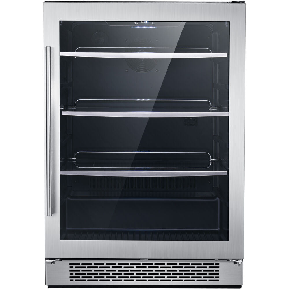 Hanover HBV60101-1SS Library Series 24" Bev Ctr/Refr, 172 Can, Touch, Single Zone, Reversible