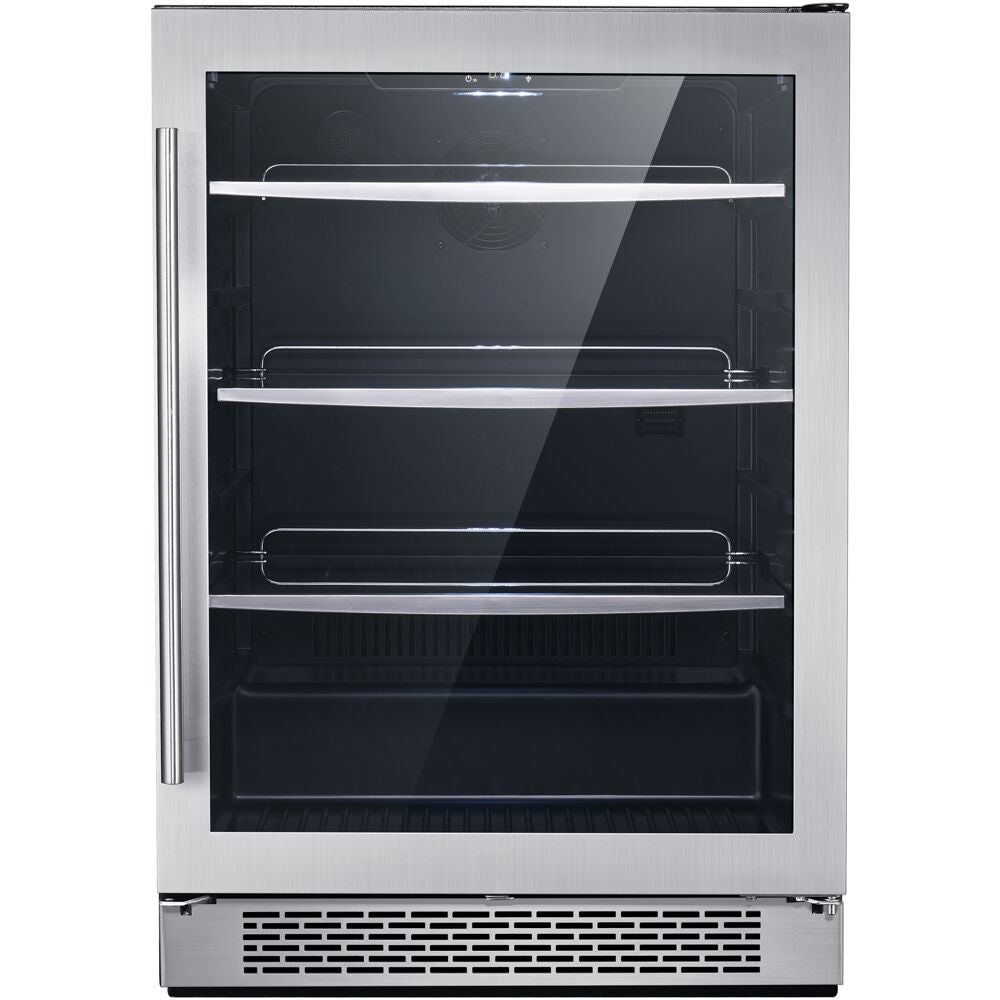 Hanover HBV60101-5SS The Vault 24" Bev Ctr/Refr, 172 Can, Touch, Single Zone, Reversible