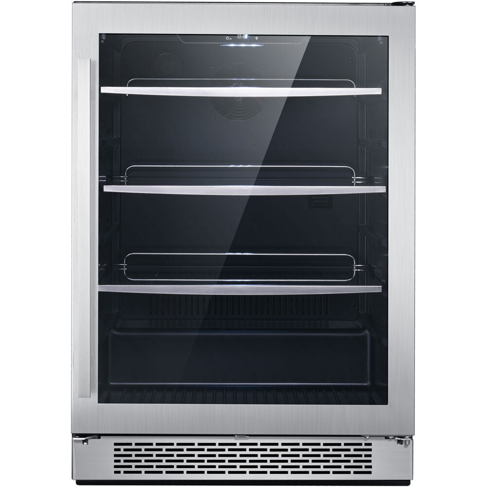 Hanover HBV60101-6SS Luxury Series 24" Bev Ctr/Refr, 172 Can, Touch, Single Zone, Reversible