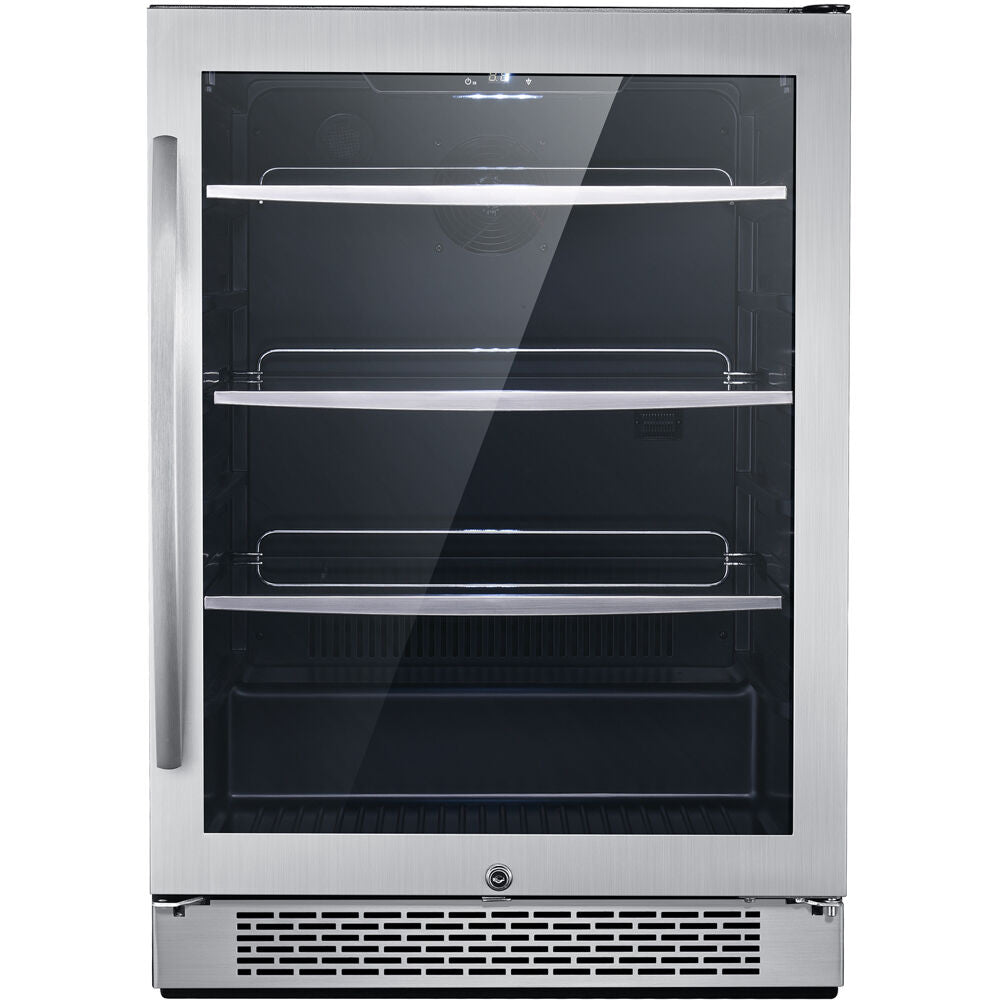 Hanover HBV60201-3SSL Grandeur 24" Bev Ctr/Refr, 172 Can, Touch, Single Zone, Locking