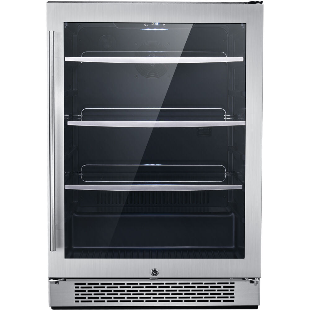 Hanover HBV60201-4SSL Studio Series 24" Bev Ctr/Refr, 172 Can, Touch, Single Zone, Locking