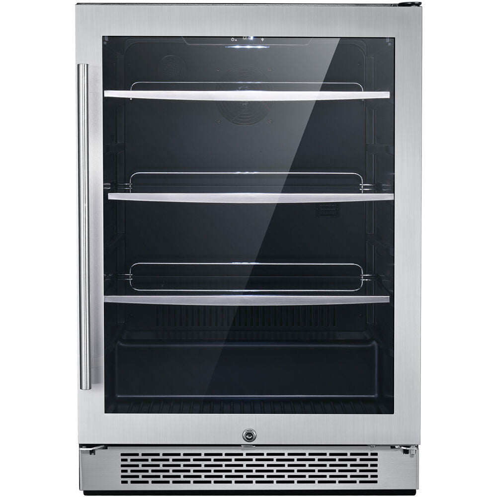 Hanover HBV60201-5SSL The Vault 24" Bev Ctr/Refr, 172 Can, Touch, Single Zone, Locking