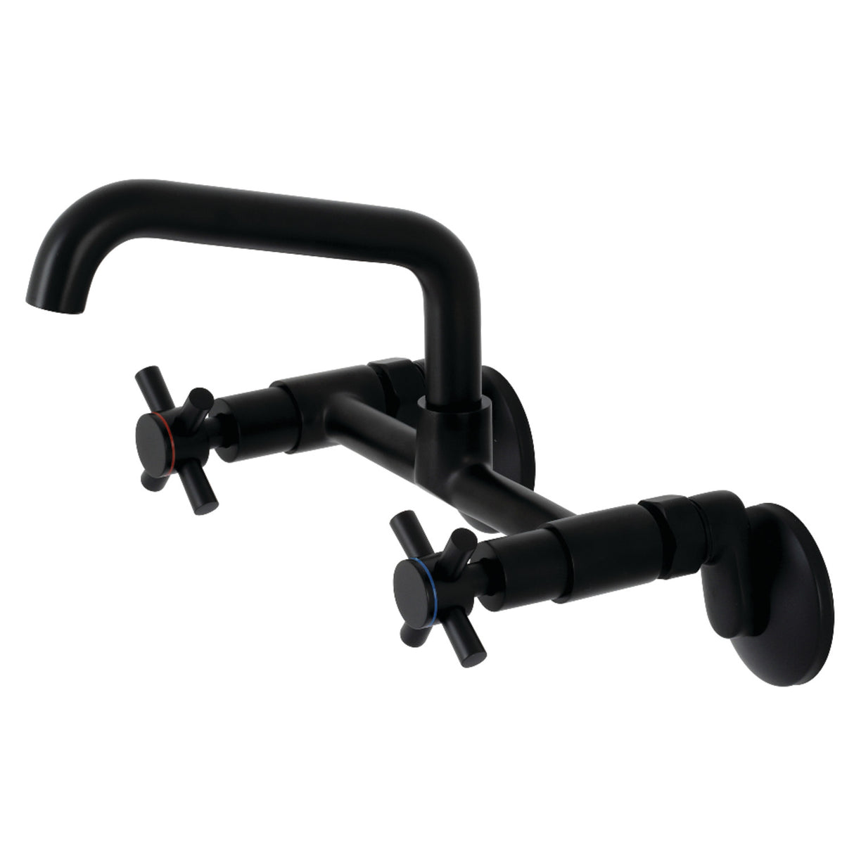 Kingston Brass KS423MB Concord Two-Handle Wall-Mount Kitchen Faucet, Matte Black