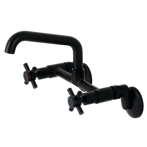 Kingston Brass KS423MB Concord Two-Handle Wall-Mount Kitchen Faucet, Matte Black