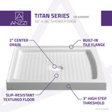 ANZZI SB-AZ009WC Titan Series 36 in. x 36 in. Shower Base in White