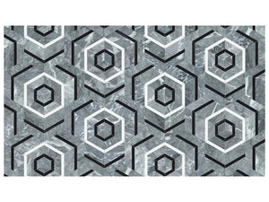 Utopio Hexo Monochromo Honed W/ Polished Accents Natural Stone Waterjet Mosaic