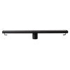 24" Black Matte Stainless Steel Linear Shower Drain with Solid Cover