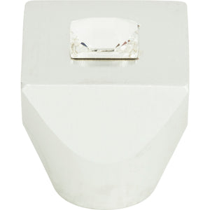 Atlas Homewares Crystal Square Knob 1 Inch Matte Chrome