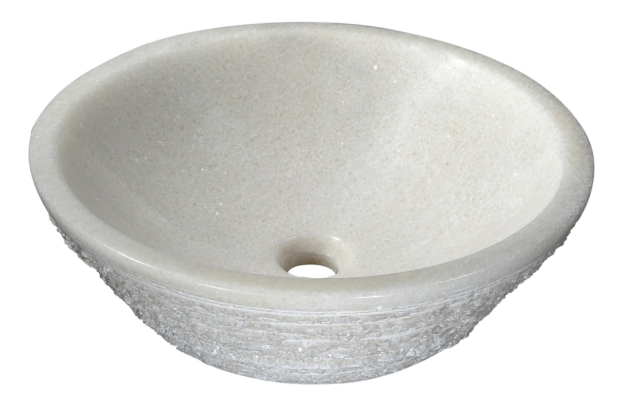 ANZZI LS-AZ313 Cliffs of Dover Natural Stone Vessel Sink in White Marble