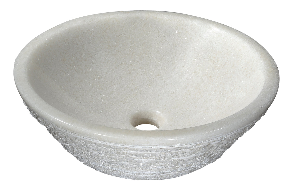 ANZZI LS-AZ8232 Nora Natural Stone Vessel Sink in White Marble
