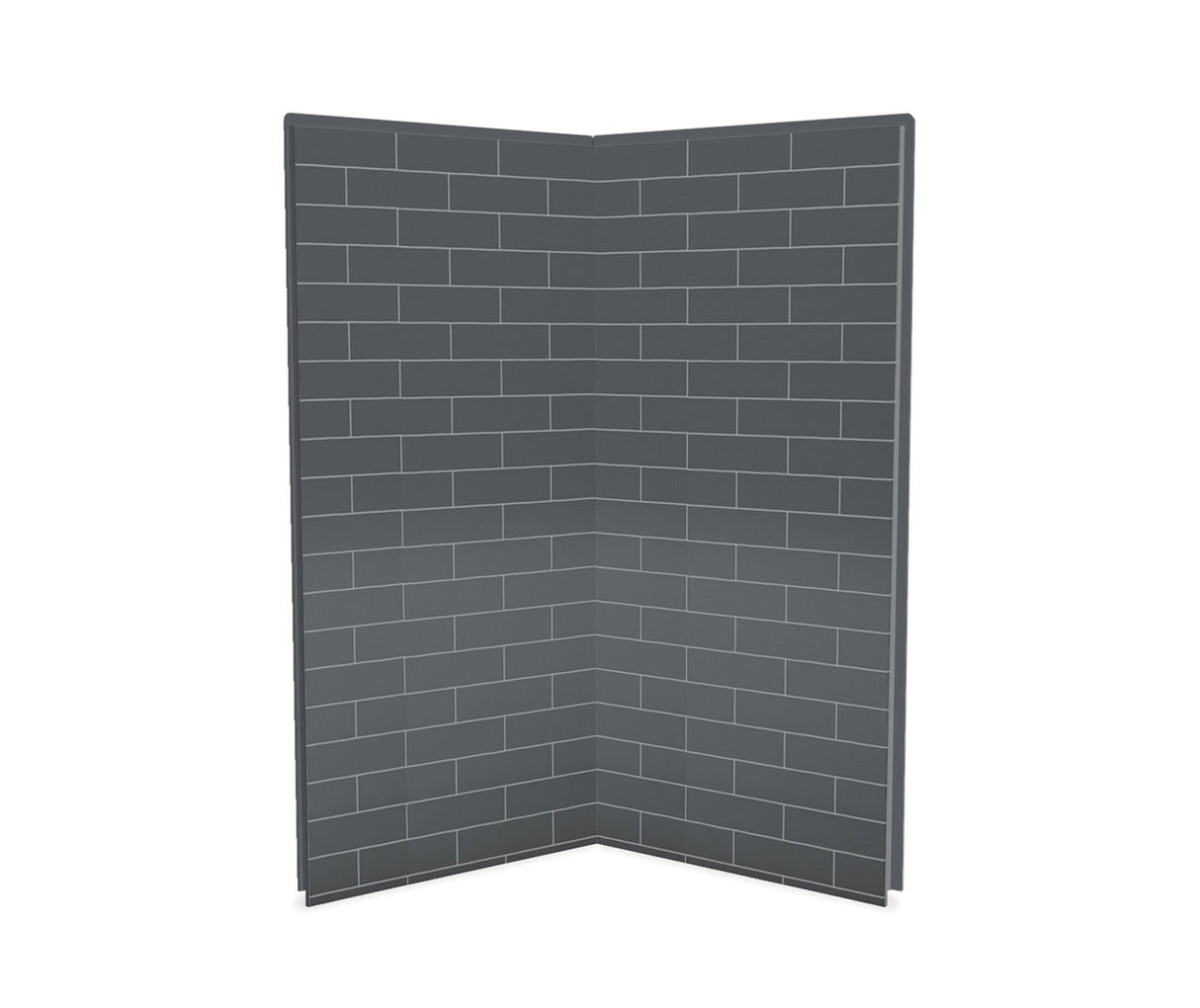 MAAX 103378-301-019 Utile 3636 Composite Direct-to-Stud Two-Piece Corner Shower Wall Kit in Metro Thunder Grey