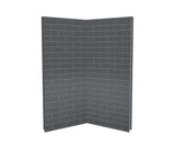 MAAX 103378-301-019 Utile 3636 Composite Direct-to-Stud Two-Piece Corner Shower Wall Kit in Metro Thunder Grey