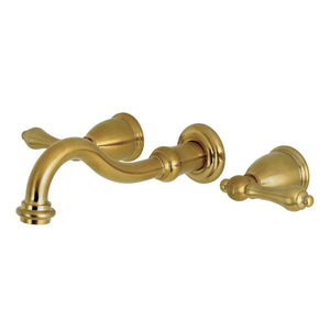 Kingston Brass KS3127AL Vintage 2-Handle Wall Mount Bathroom Faucet, Brushed Brass