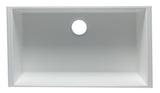 ALFI brand AB3322UM-W White 33" Single Bowl Undermount Granite Composite Kitchen Sink