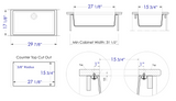 ALFI brand AB3020UM-C Chocolate 30" Undermount Single Bowl Granite Composite Kitchen Sink