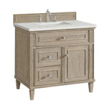 Lorelai 36" Single Vanity, Whitewashed Oak w/ 3 CM Lime Delight Silestone Top