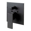 Black Matte Shower Valve with Square Lever Handle and Diverter