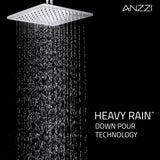 ANZZI SH-AZ041BN Viace Series 1-Spray 12.55 in. Fixed Showerhead in Brushed Nickel