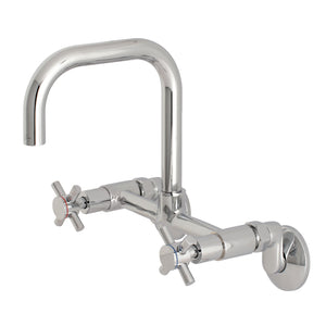 Kingston Brass Concord 8-Inch Adjustable Center Wall Mount Kitchen Faucet, Polished Chrome