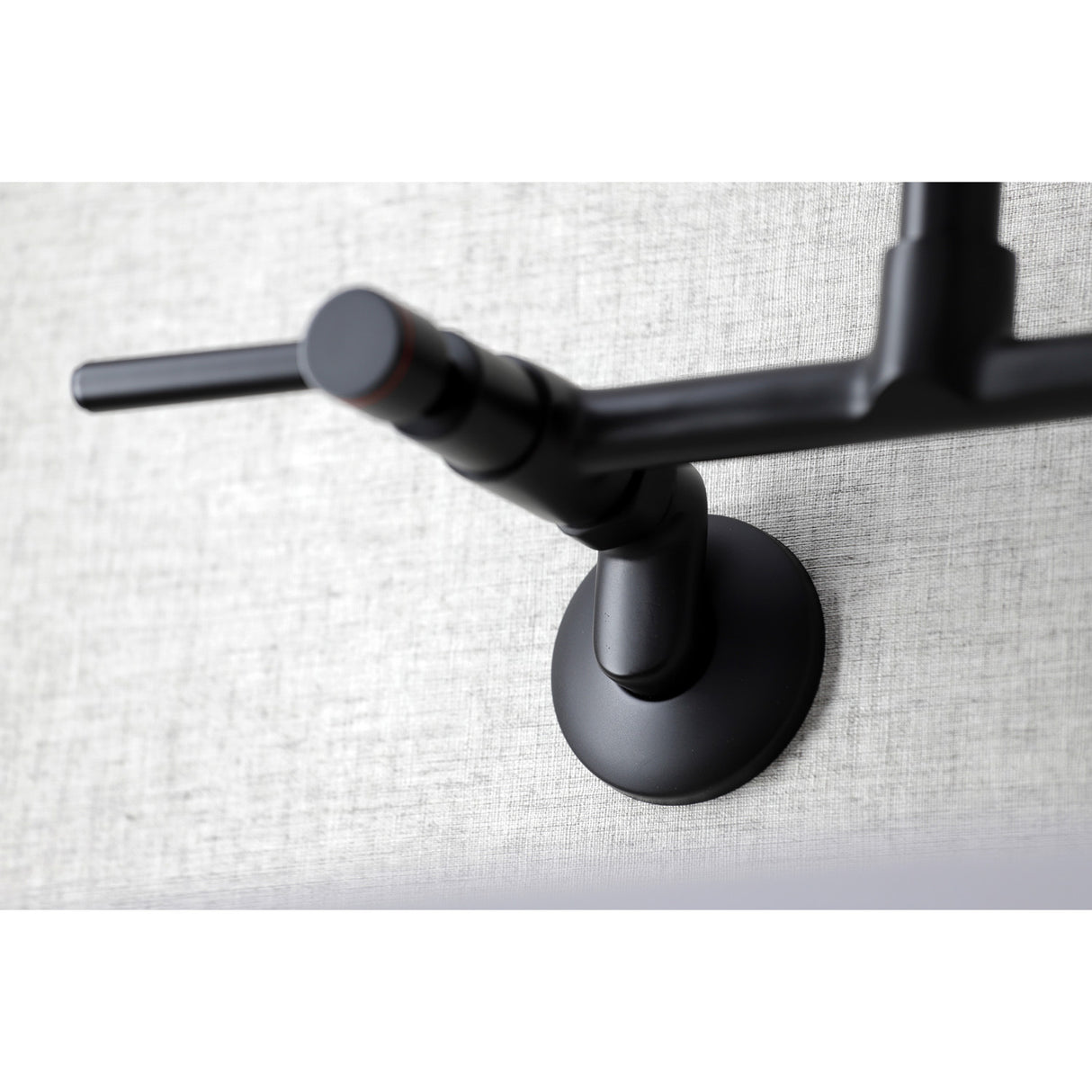 Kingston Brass KS823MB Concord Two-Handle Wall-Mount Kitchen Faucet, Matte Black