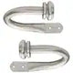 Brushed Nickel Steel Hook Curtain Holdback (Set of 2)