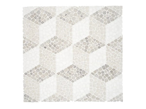 Cabana Horizon Node - Patterned Pebble Tumbled Marble Mosaic 1 Sheet = .84 Sqft