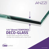 ANZZI SD05401CH-3260L 5 ft. Acrylic Left Drain Rectangle Tub in White With 48 in. x 58 in. Frameless Tub Door in Polished Chrome