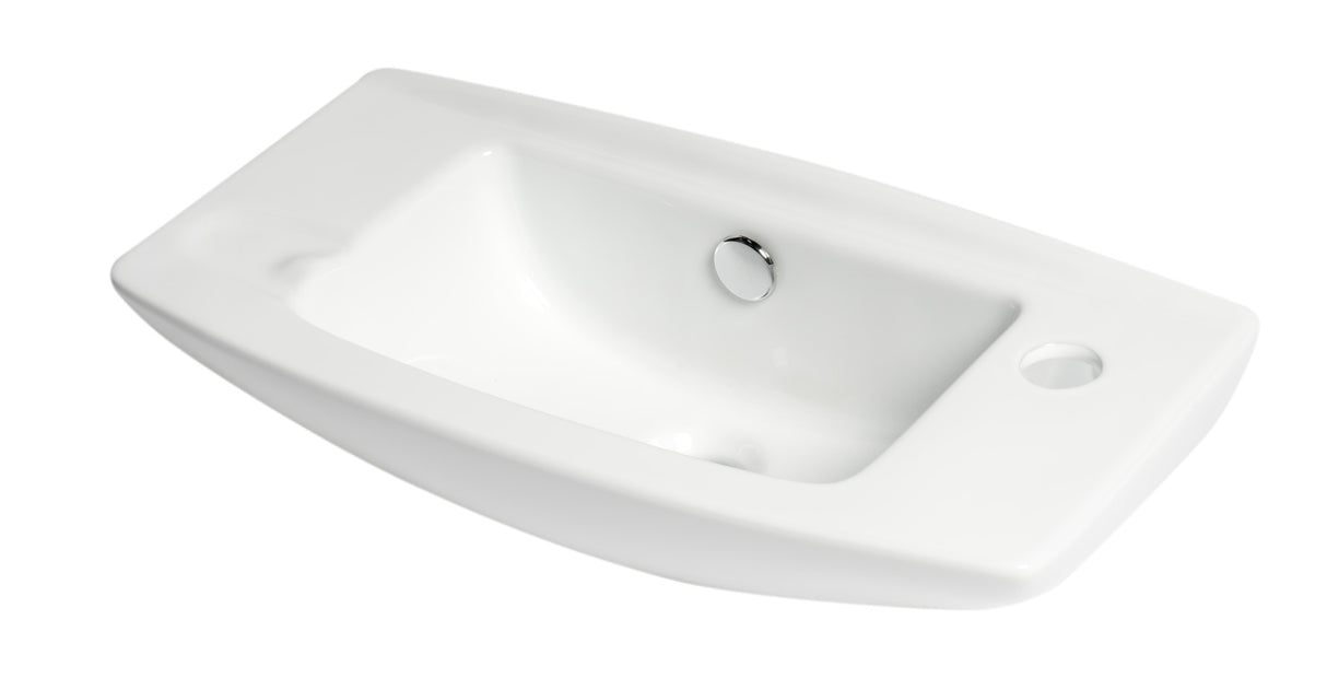 ALFI brand ABC115 White 20" Small Wall Mounted Ceramic Sink with Faucet Hole