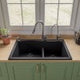 Brushed Nickel Square Gooseneck Pull Down Kitchen Faucet