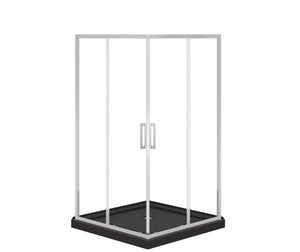 MAAX 107487-900-084-000 Scarlet 42 x 42 Acrylic Corner Drain Shower Kit in Black with Clear Glass in Chrome