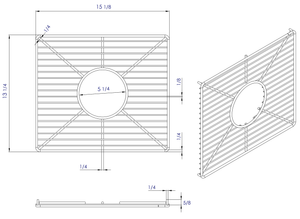 Stainless steel kitchen sink grid for large side of AB3618DB, AB3618ARCH
