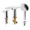 ALFI brand AB2879-PC Polished Chrome Deck Mounted Tub Filler with Hand Held Showerhead
