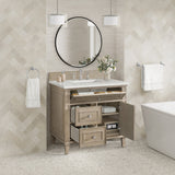Lorelai 36" Single Vanity, Whitewashed Oak w/ 3 CM Lime Delight Silestone Top