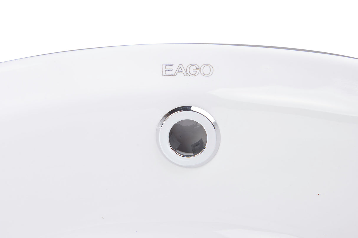 EAGO BA129  16" ROUND CERAMIC ABOVE MOUNT BATHROOM BASIN VESSEL SINK