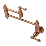 Kingston Brass KS310ALAC Restoration Wall Mount Pot Filler Kitchen Faucet, Antique Copper