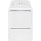 GE HTX24EASKWS 6.2 CF HOTPOINT Electric Dryer, Reversible Door, Long Venting