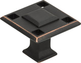 Atlas Homewares Modern Craftsman Square Knob 1 5/16 Inch Venetian Bronze