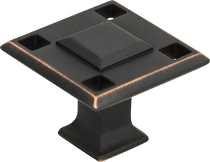 Atlas Homewares Modern Craftsman Square Knob 1 5/16 Inch Venetian Bronze