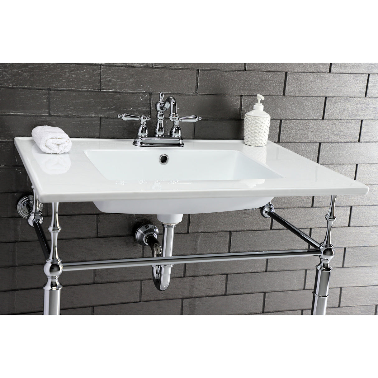 Kingston Brass KB1601AL Heritage 4 in. Centerset Bathroom Faucet, Polished Chrome