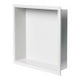 ALFI brand 16" x 16" White Matte Stainless Steel Square Single Shelf Bath Shower Niche