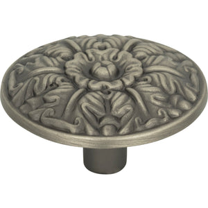 Atlas Homewares Hammered Medallion Knob 1 1/2 Inch Pewter