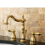 Kingston Brass KB1972AL Heritage Widespread Bathroom Faucet with Brass Pop-Up, Polished Brass