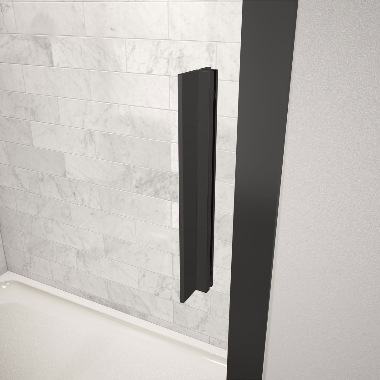 MAAX 135242-900-340-000 Connect 45-46 1/2 x 72 in. 6mm Sliding Shower Door for Alcove Installation with Clear glass in Matte Black