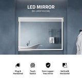 ANZZI BA-LMDFX023AL 36-in. x 48-in. Frameless LED Front/Back Light Bathroom Mirror w/Defogger