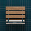 ALFI brand ABS14-PC Polished Chrome 14" Folding Teak Wood Shower Seat Bench