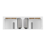 Lorelai 72" Double Vanity, Bright White w/ 3 CM Victorian Silver Silestone Top