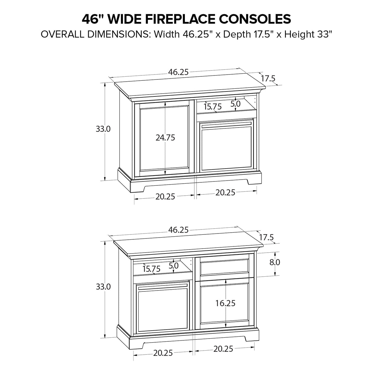 Howard Miller 46" Fireplace Console FP46A