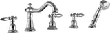ANZZI FR-AZ091CH Patriarch 2-Handle Deck-Mount Roman Tub Faucet with Handheld Sprayer in Polished Chrome