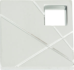 Atlas Homewares Modernist Right Square Knob 1 1/2 Inch Polished Chrome